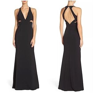 JAY‎ GODFREY Spitz Cutout Maxi Gown Size 6 in Black